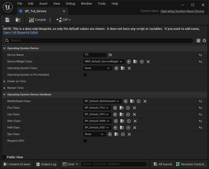 Default device screenshot