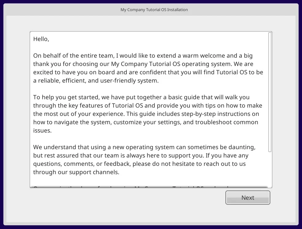 Tutorial OS first startup